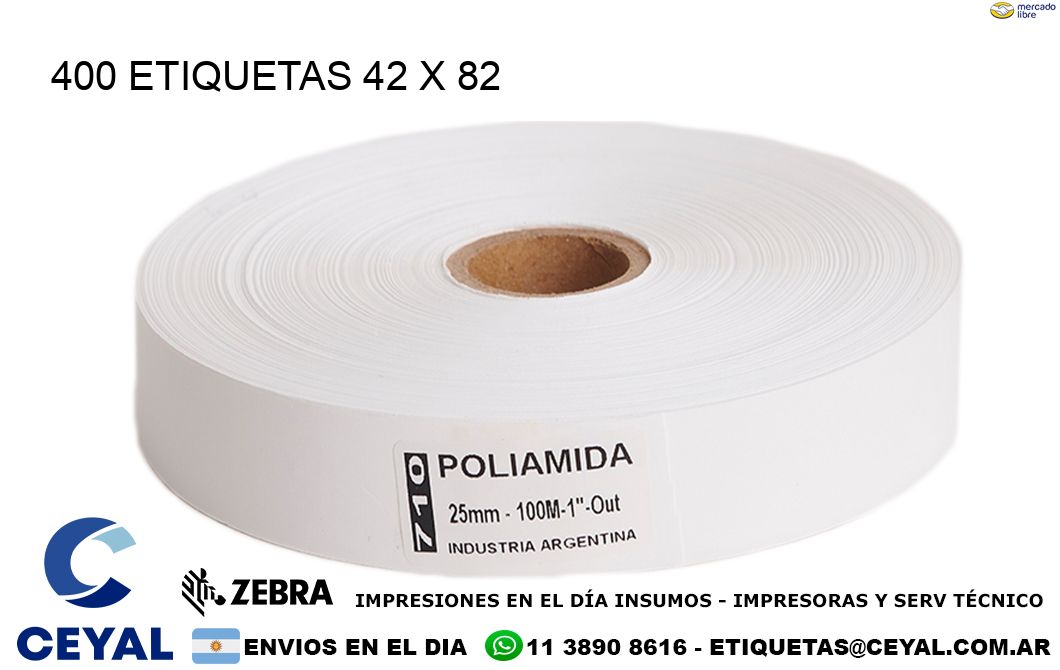 400 ETIQUETAS 42 x 82