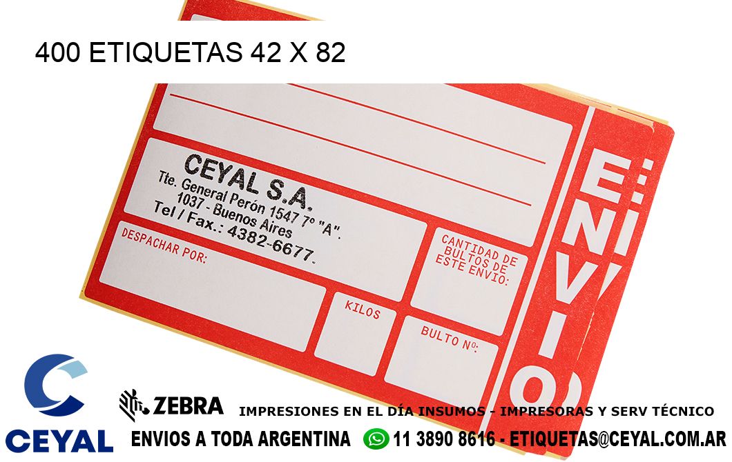 400 ETIQUETAS 42 x 82