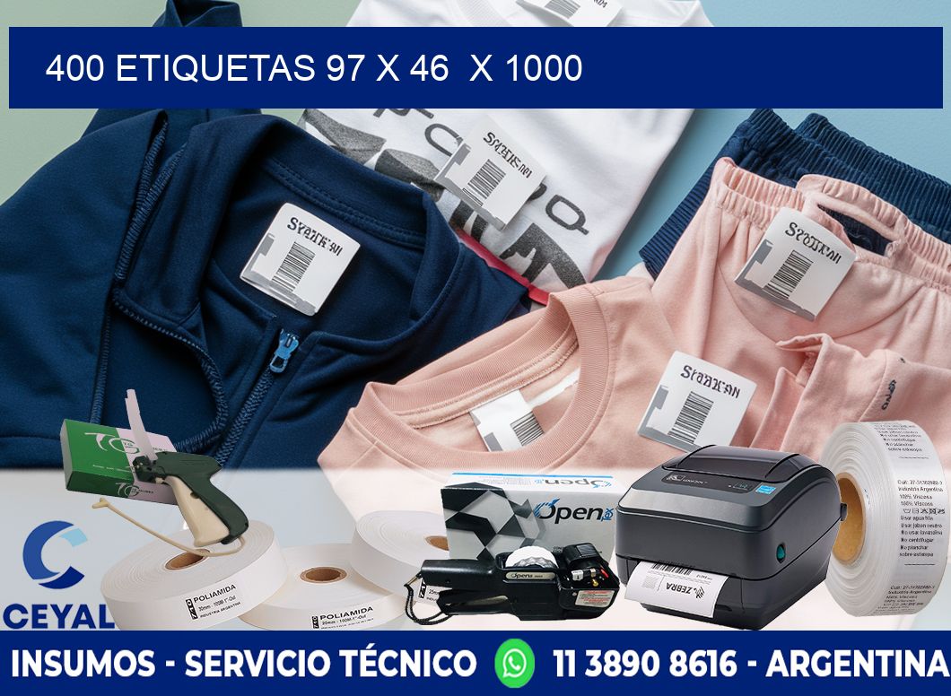 400 ETIQUETAS 97 x 46  x 1000