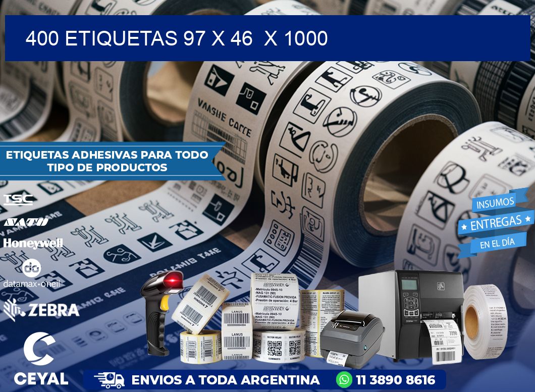 400 ETIQUETAS 97 x 46  x 1000