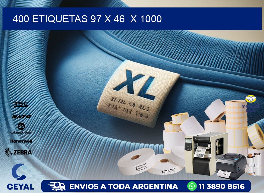 400 ETIQUETAS 97 x 46  x 1000