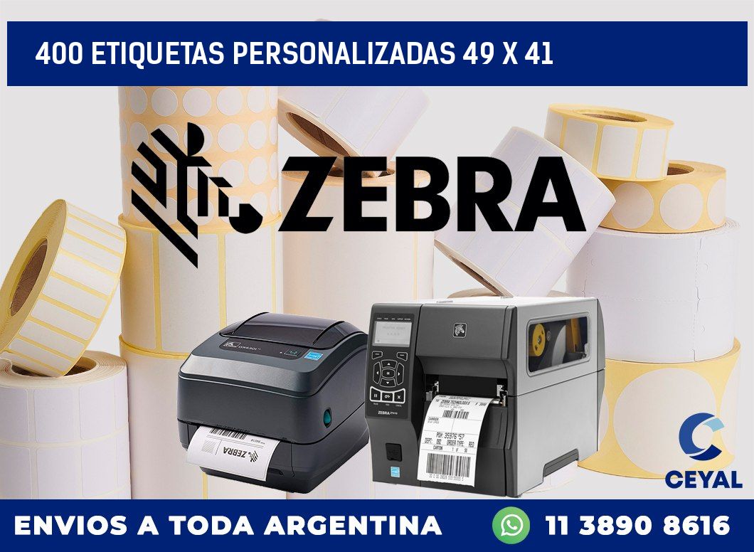 400 ETIQUETAS PERSONALIZADAS 49 x 41