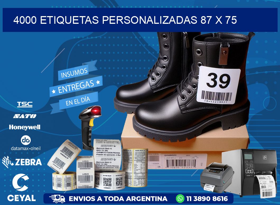 4000 ETIQUETAS PERSONALIZADAS 87 x 75