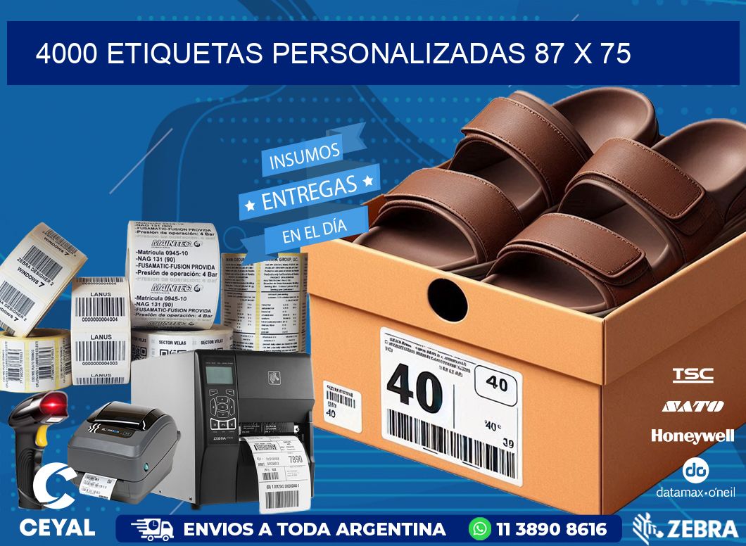 4000 ETIQUETAS PERSONALIZADAS 87 x 75