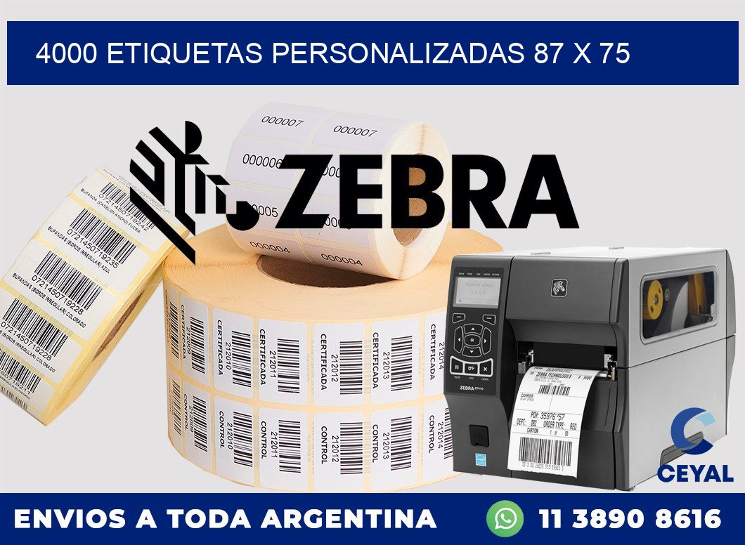 4000 ETIQUETAS PERSONALIZADAS 87 x 75