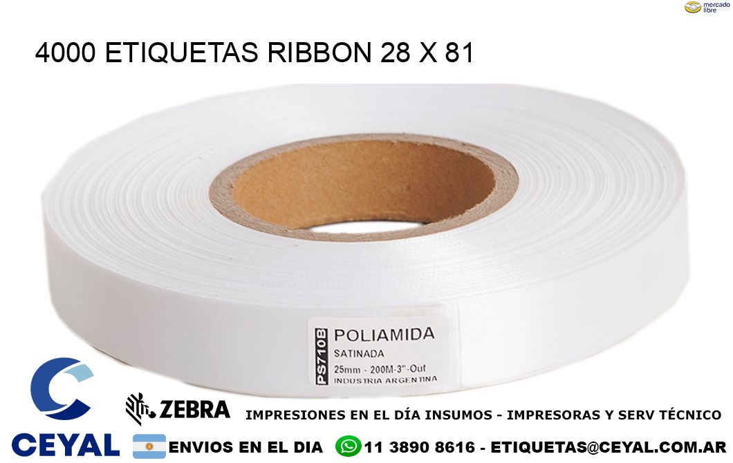 4000 ETIQUETAS RIBBON 28 x 81