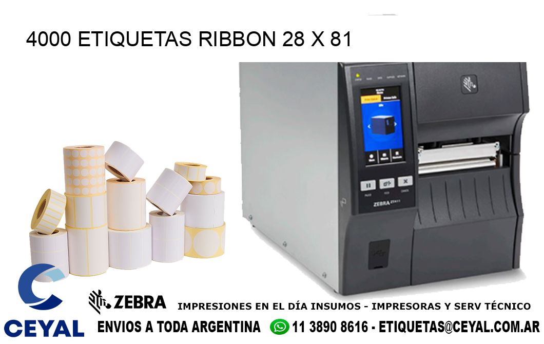 4000 ETIQUETAS RIBBON 28 x 81