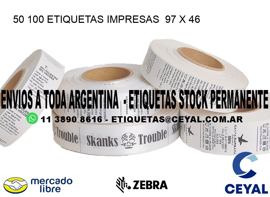 50 100 ETIQUETAS IMPRESAS  97 x 46