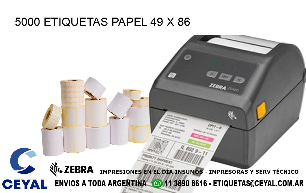 5000 ETIQUETAS PAPEL 49 x 86
