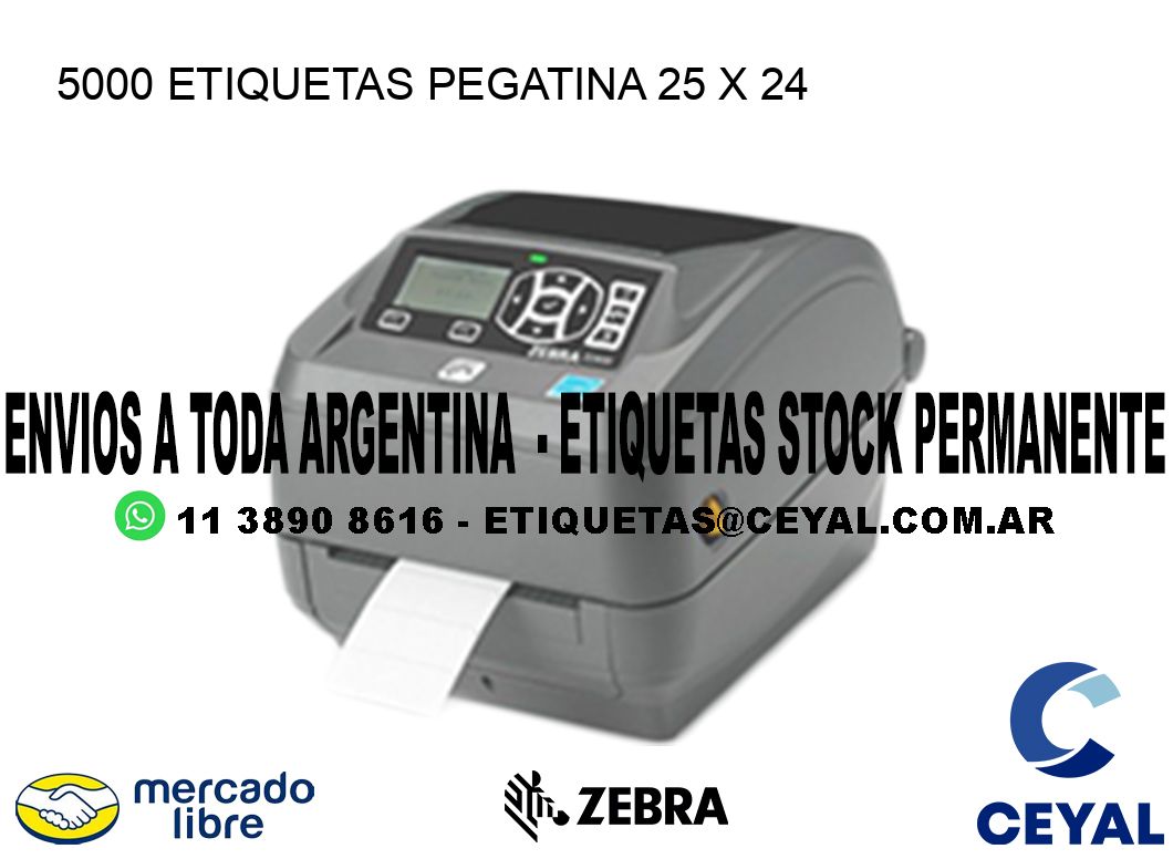 5000 ETIQUETAS PEGATINA 25 x 24