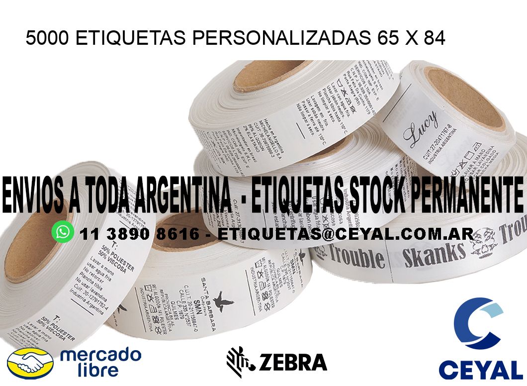 5000 ETIQUETAS PERSONALIZADAS 65 x 84