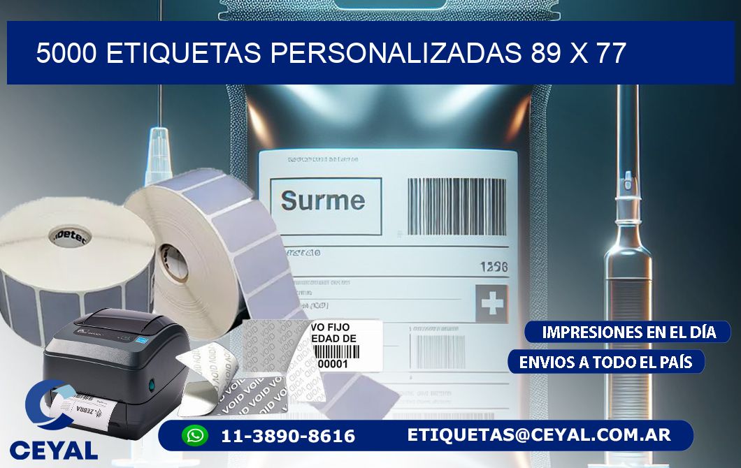 5000 ETIQUETAS PERSONALIZADAS 89 x 77