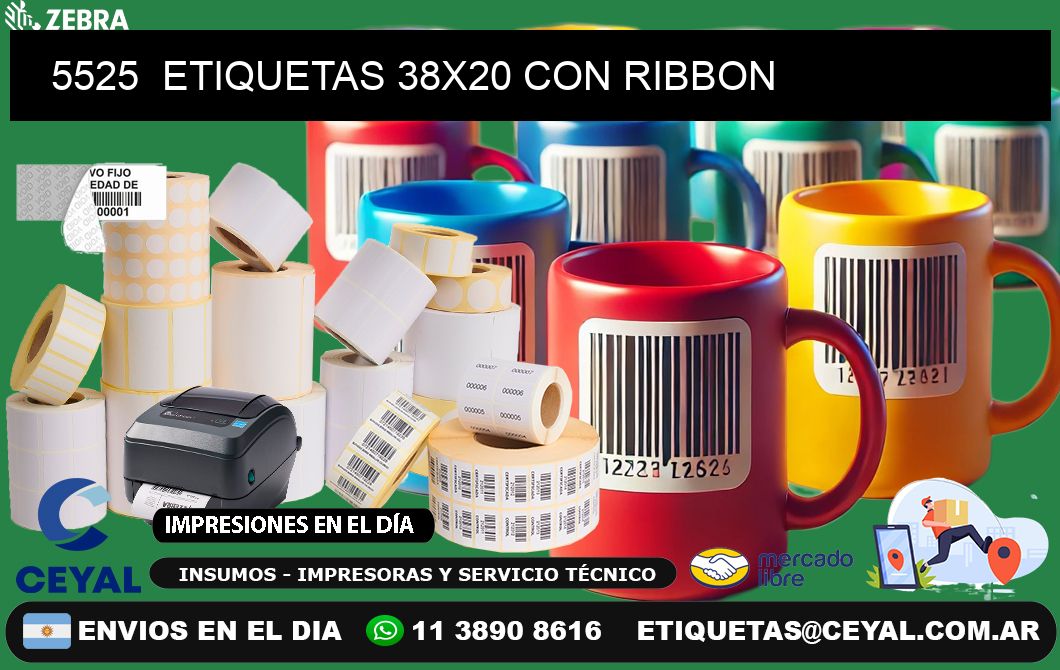 5525  ETIQUETAS 38X20 CON RIBBON