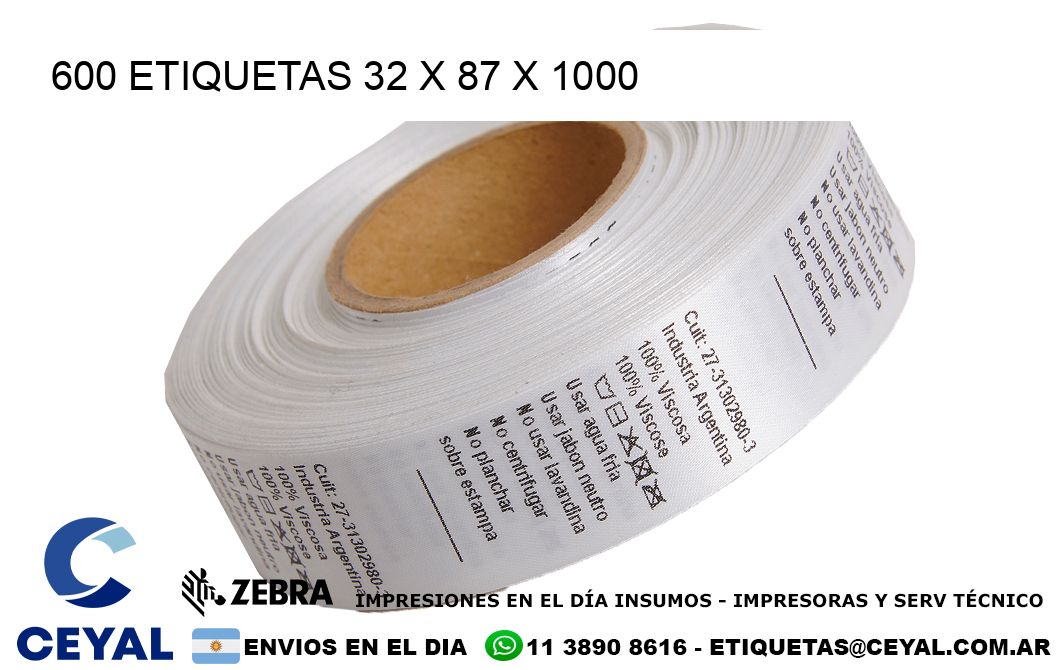 600 ETIQUETAS 32 x 87 x 1000