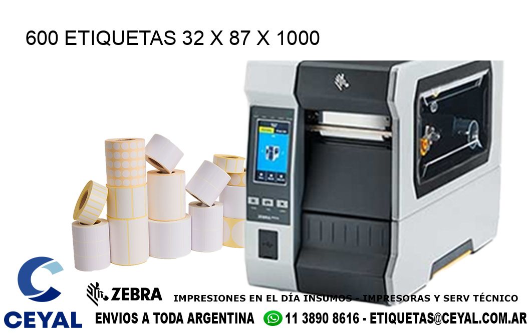 600 ETIQUETAS 32 x 87 x 1000