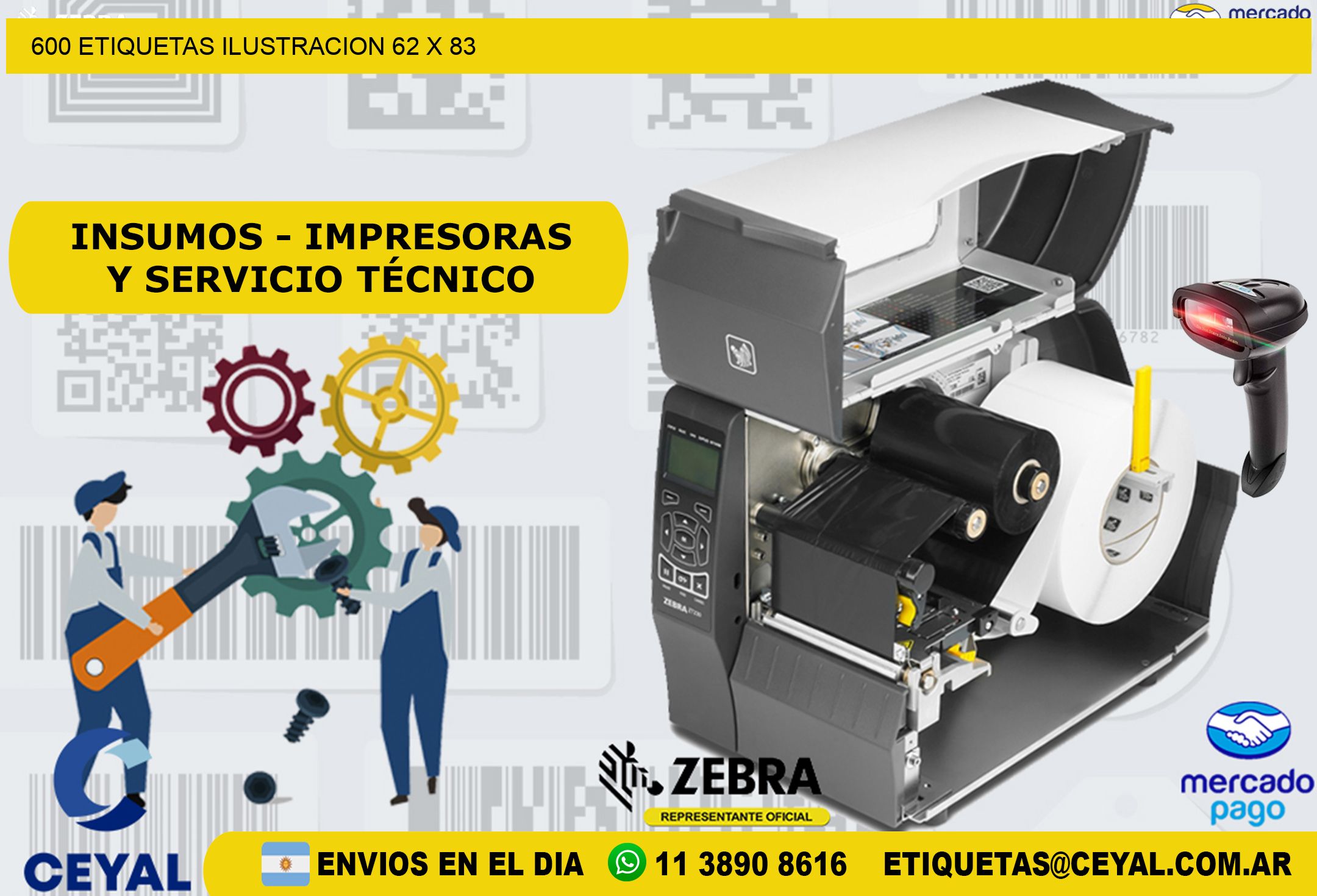 600 ETIQUETAS ILUSTRACION 62 x 83