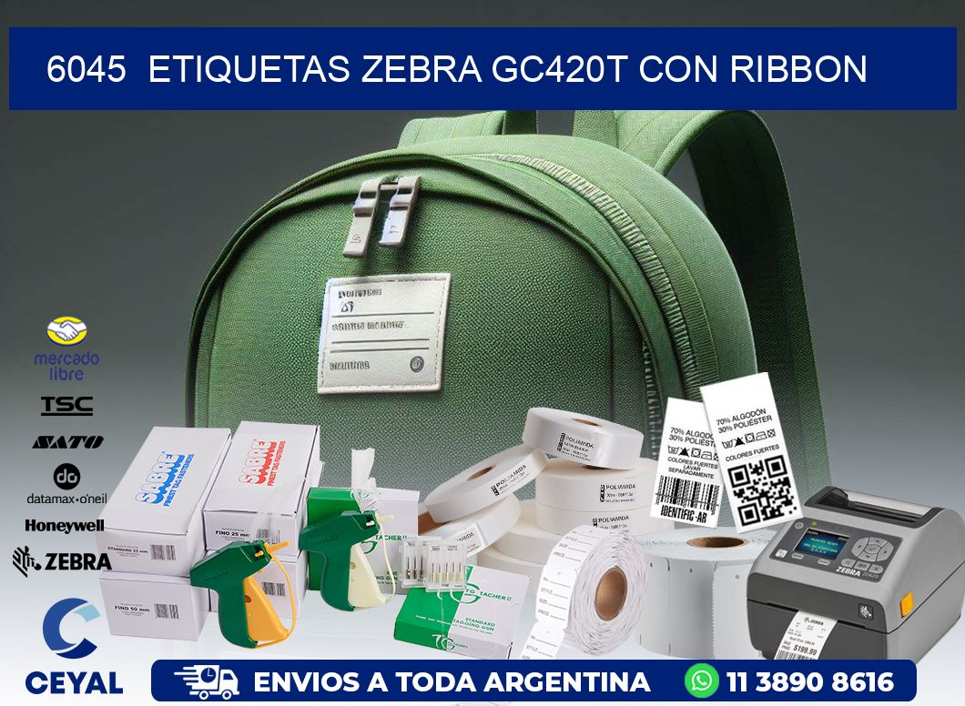 6045  ETIQUETAS ZEBRA GC420T CON RIBBON