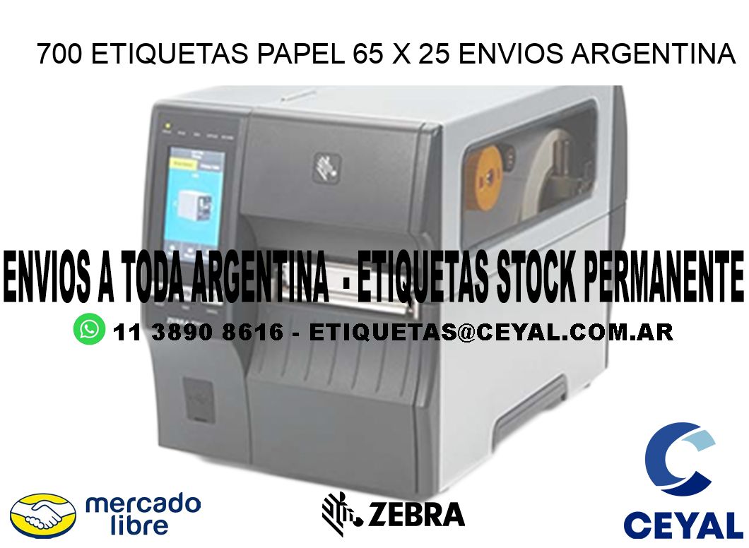 700 ETIQUETAS PAPEL 65 x 25 ENVIOS ARGENTINA