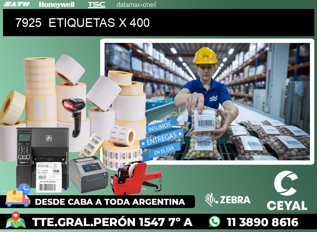 7925  ETIQUETAS X 400