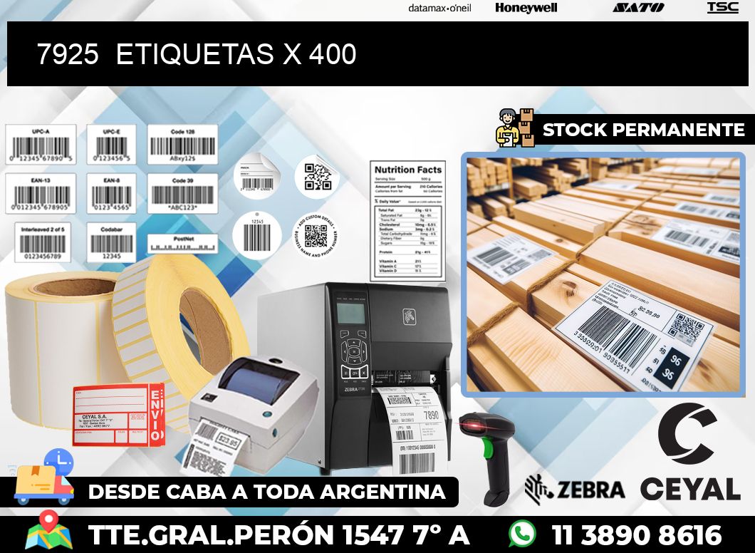 7925  ETIQUETAS X 400