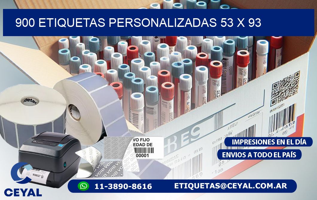 900 ETIQUETAS PERSONALIZADAS 53 x 93