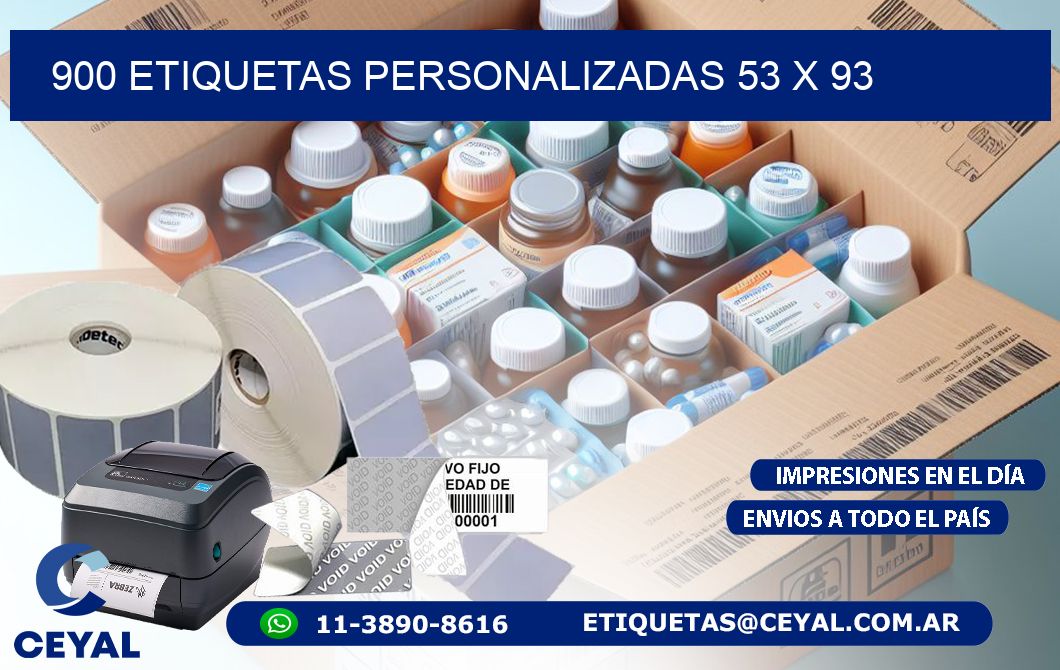 900 ETIQUETAS PERSONALIZADAS 53 x 93
