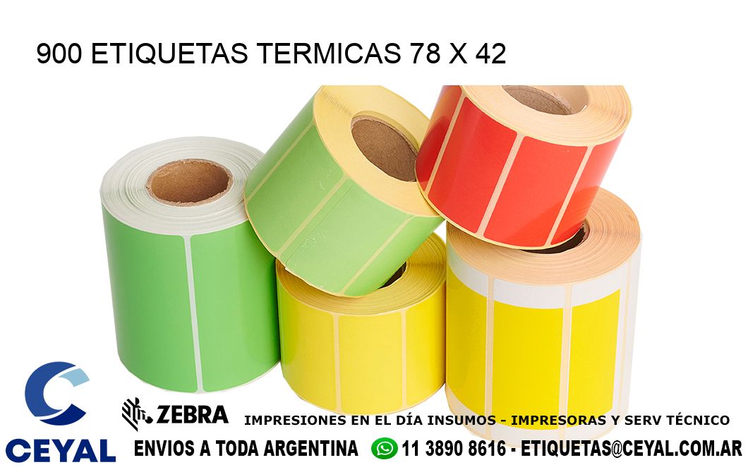 900 ETIQUETAS TERMICAS 78 x 42