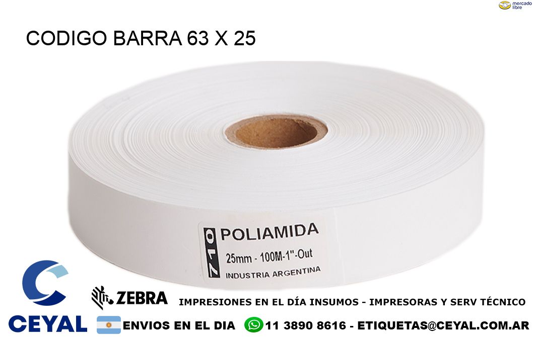CODIGO BARRA 63 x 25