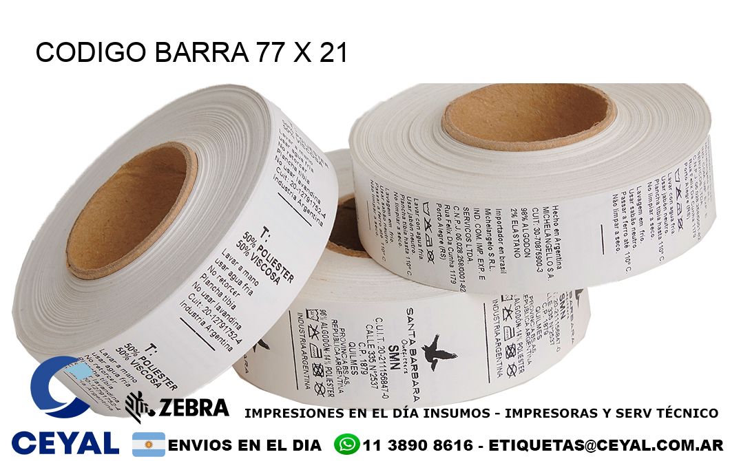 CODIGO BARRA 77 x 21