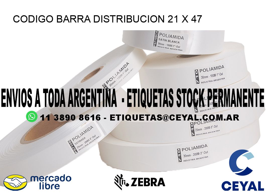 CODIGO BARRA DISTRIBUCION 21 x 47