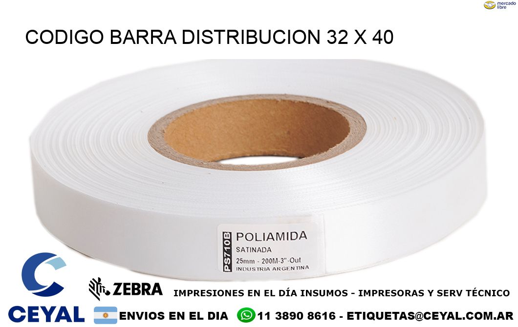 CODIGO BARRA DISTRIBUCION 32 x 40