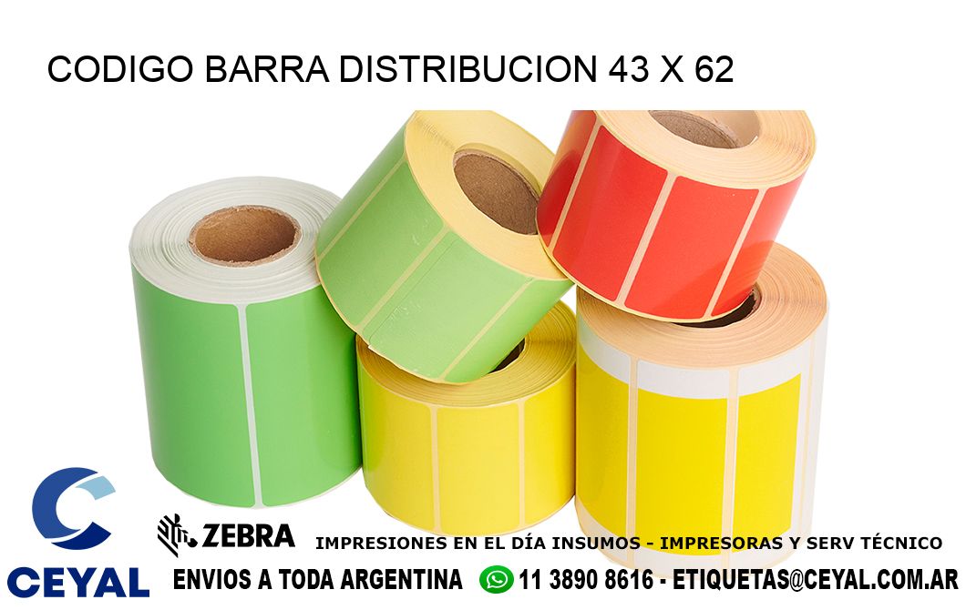 CODIGO BARRA DISTRIBUCION 43 x 62