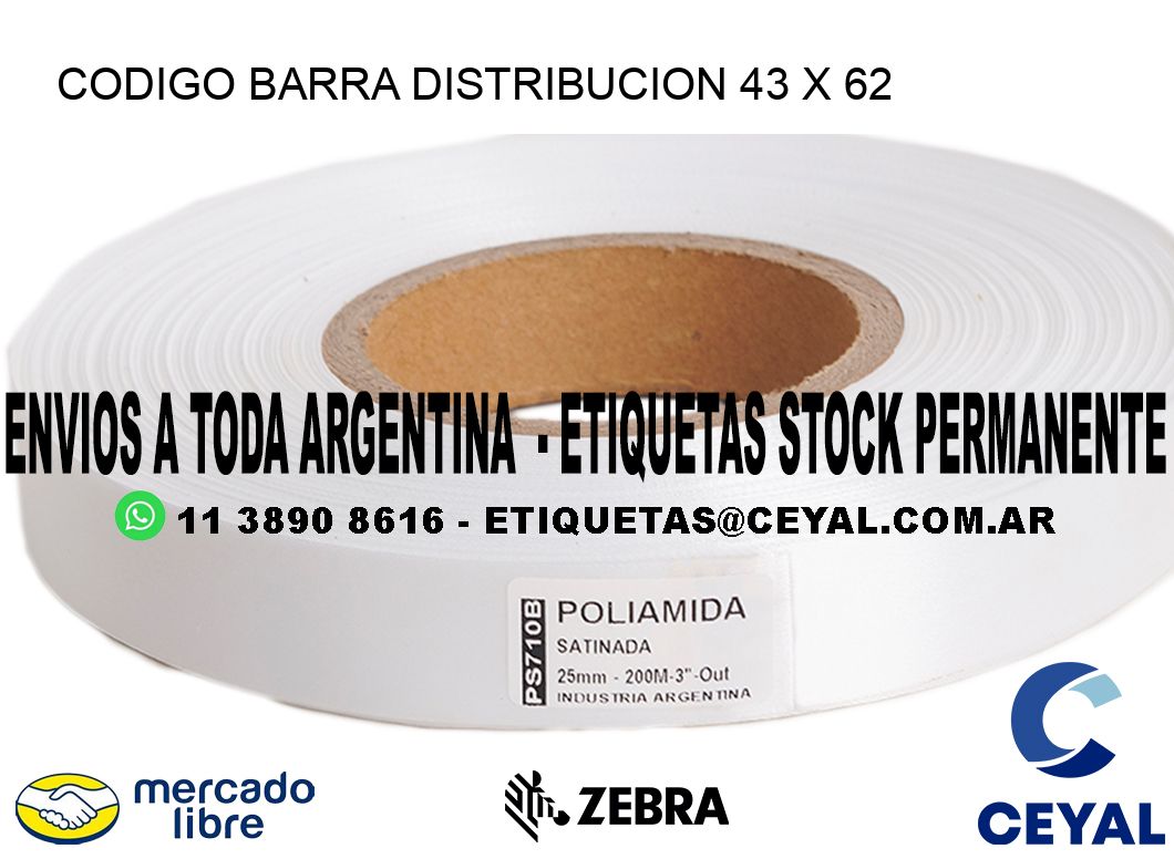 CODIGO BARRA DISTRIBUCION 43 x 62