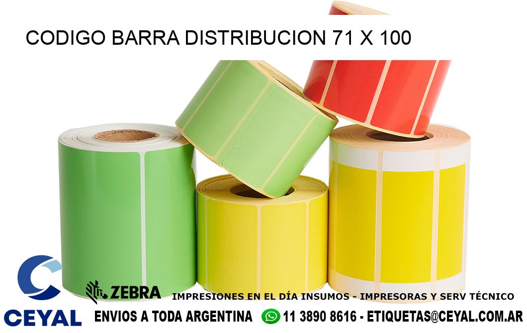 CODIGO BARRA DISTRIBUCION 71 x 100