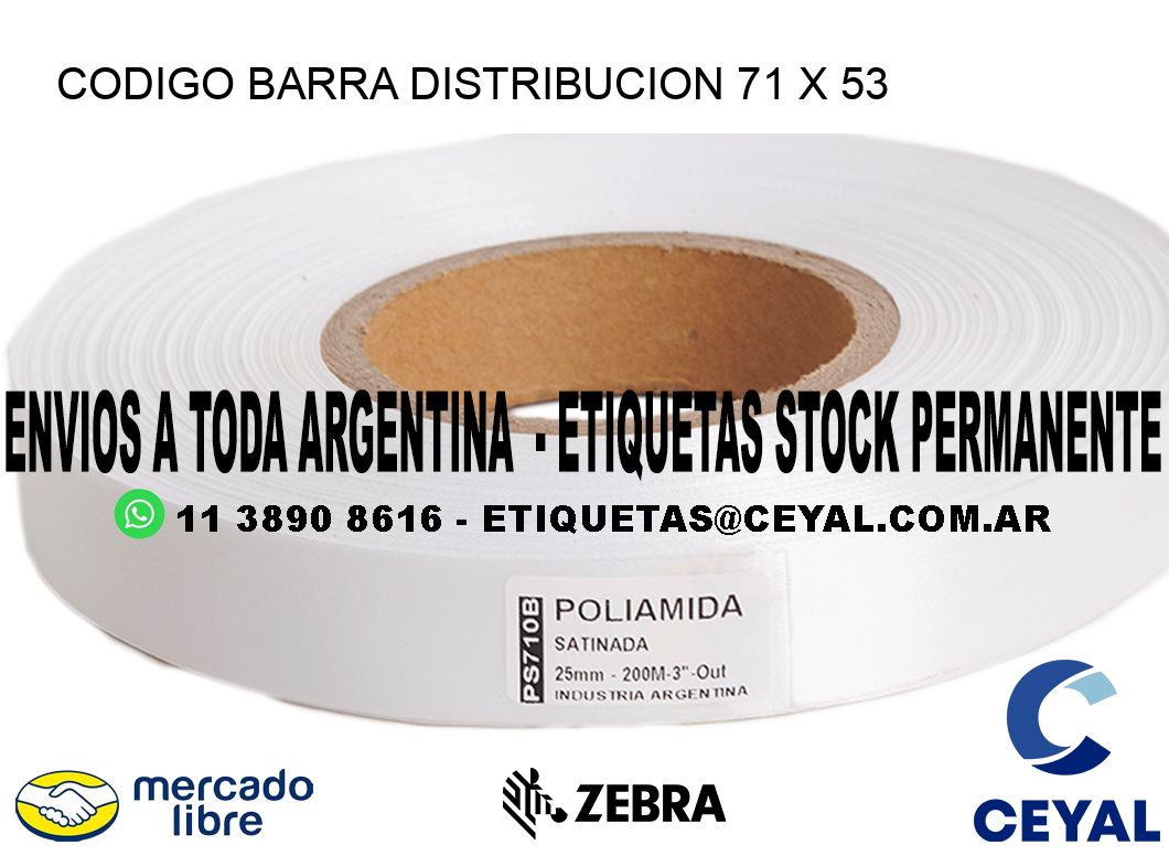 CODIGO BARRA DISTRIBUCION 71 x 53