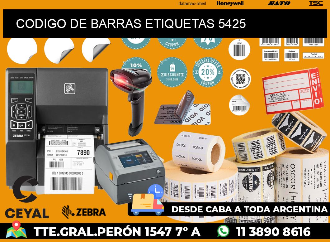 CODIGO DE BARRAS ETIQUETAS 5425