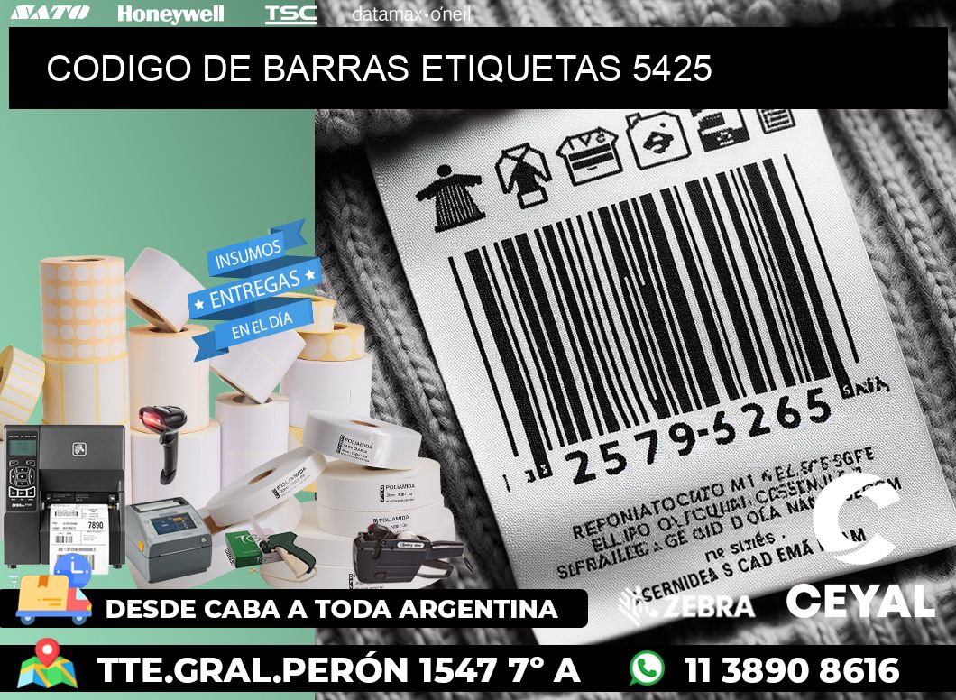 CODIGO DE BARRAS ETIQUETAS 5425