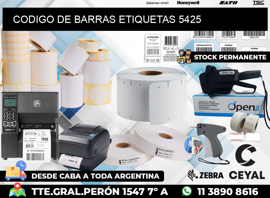 CODIGO DE BARRAS ETIQUETAS 5425