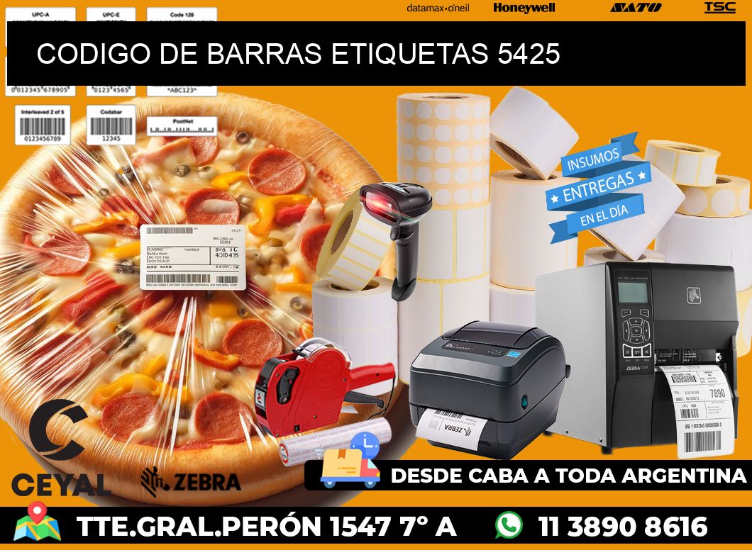 CODIGO DE BARRAS ETIQUETAS 5425