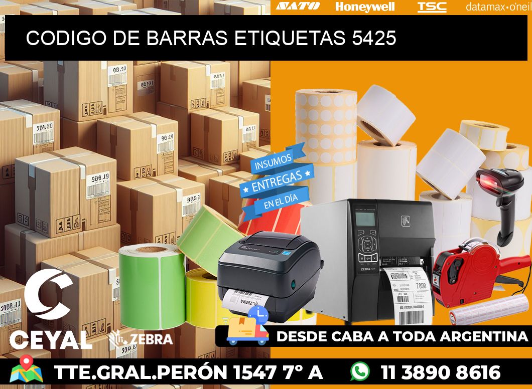 CODIGO DE BARRAS ETIQUETAS 5425