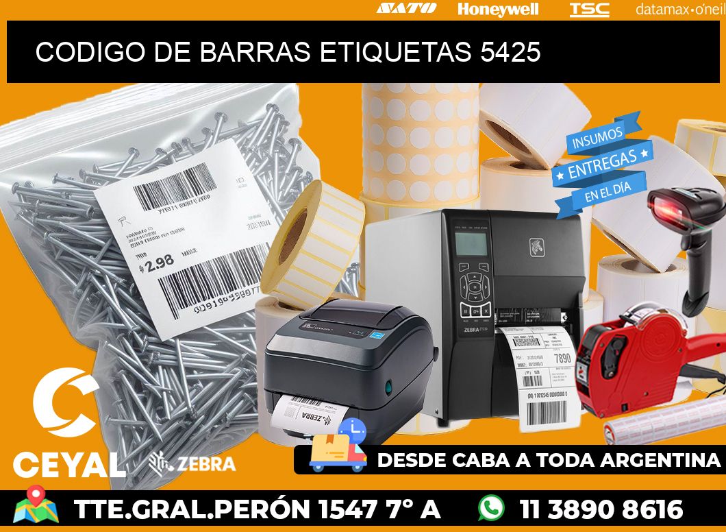 CODIGO DE BARRAS ETIQUETAS 5425