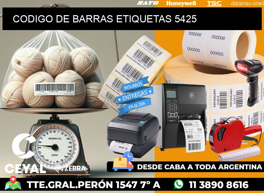 CODIGO DE BARRAS ETIQUETAS 5425