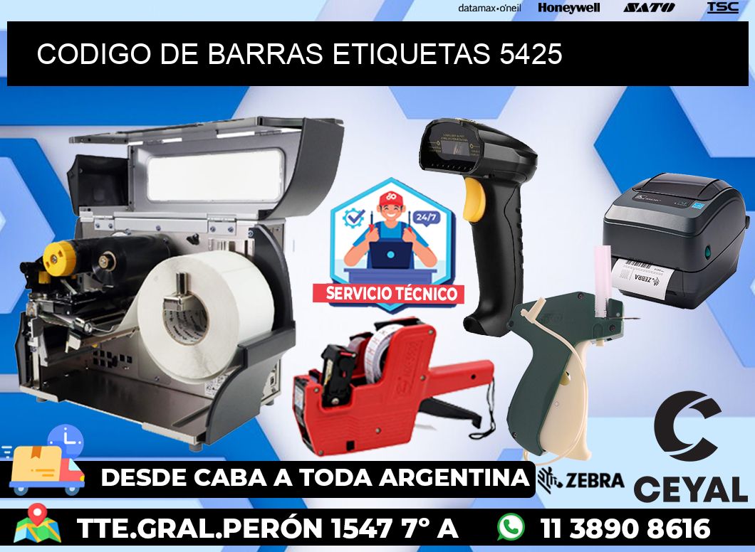 CODIGO DE BARRAS ETIQUETAS 5425