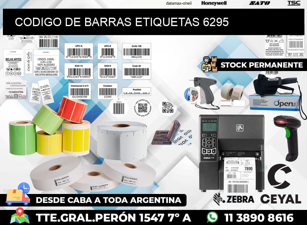 CODIGO DE BARRAS ETIQUETAS 6295