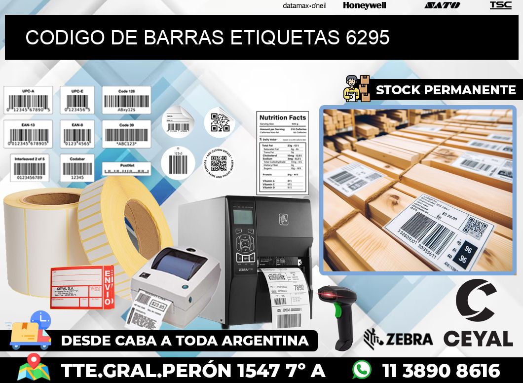 CODIGO DE BARRAS ETIQUETAS 6295