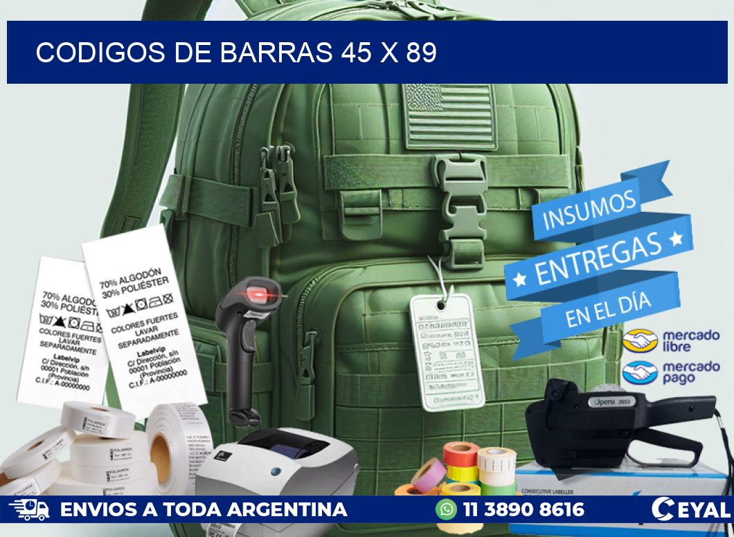 CODIGOS DE BARRAS 45 x 89