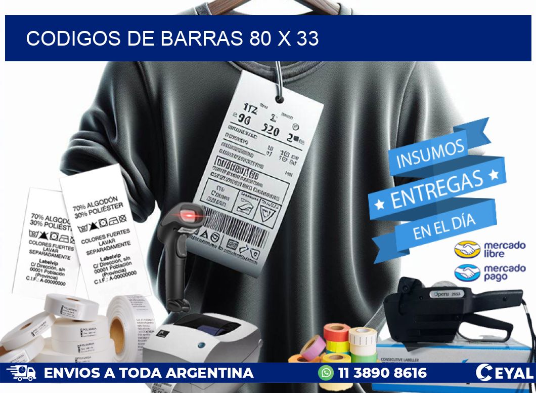 CODIGOS DE BARRAS 80 x 33