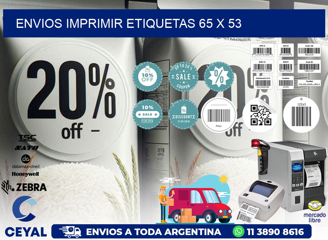 ENVIOS IMPRIMIR ETIQUETAS 65 x 53