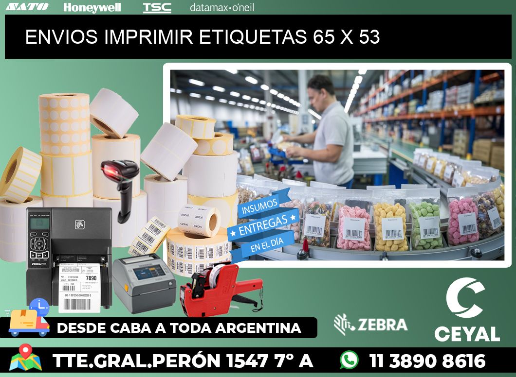 ENVIOS IMPRIMIR ETIQUETAS 65 x 53