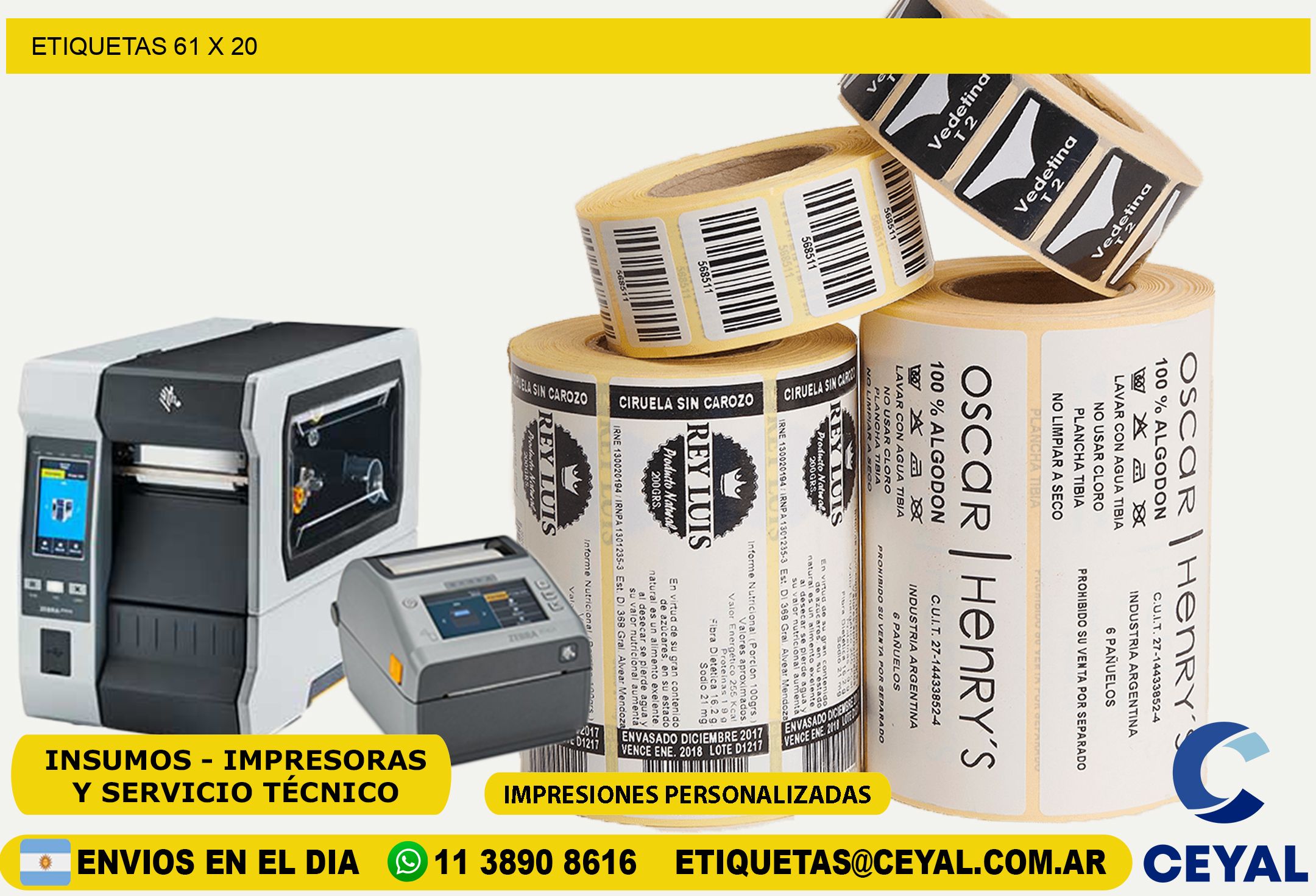 ETIQUETAS 61 x 20